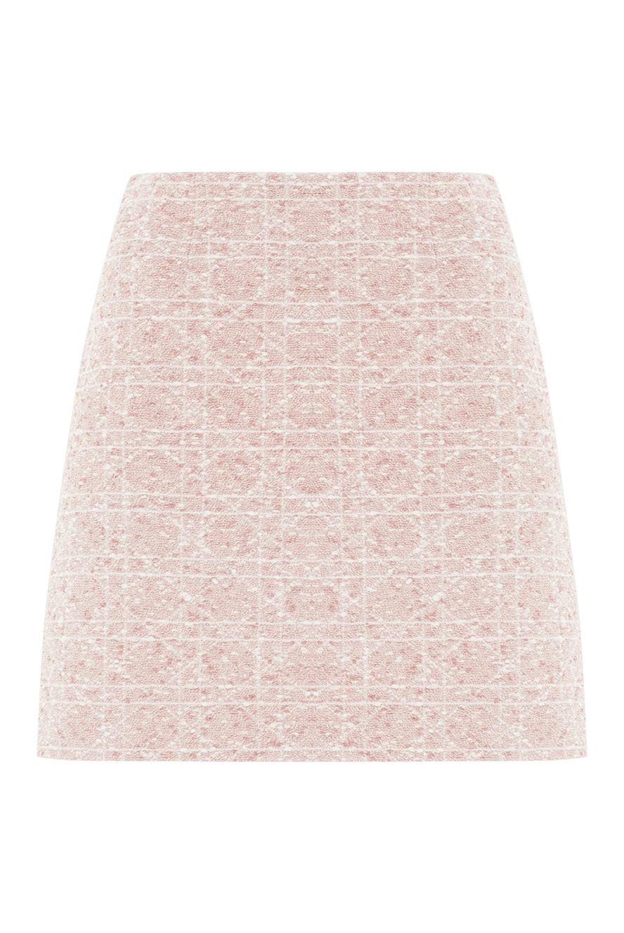 Dior мини-юбка из твида с розовым узором macrocannage 192027 - фото 1
