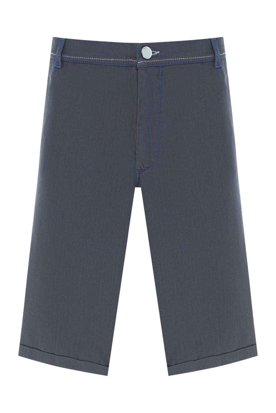 Scissor Scriptor сері шорти-бермуди з контрастним синім рядком 192068 - фото 1