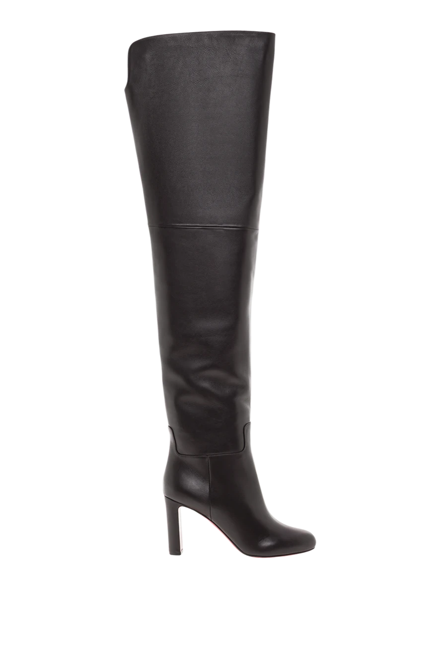 Christian Louboutin чоботи-ботфорти до стегна loo чорного кольору 192082 - фото 1