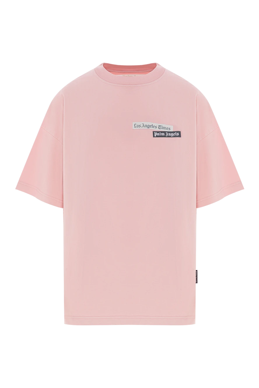 Palm Angels cropped pink cotton t-shirt with wide sleeves 192135 - photo 1