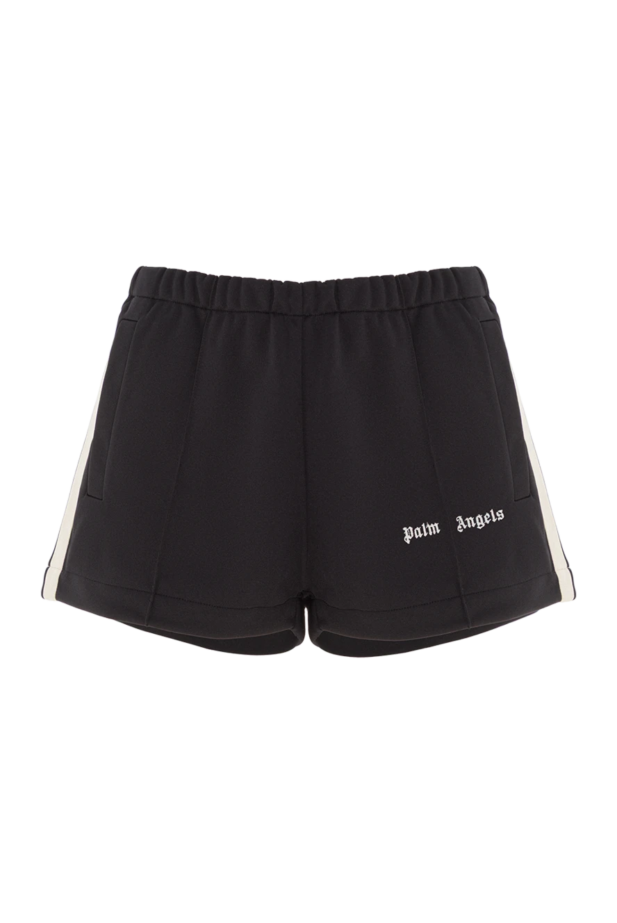 Palm Angels чорні шорти з білими білими вставками і логотипом бренду 192136 - фото 1