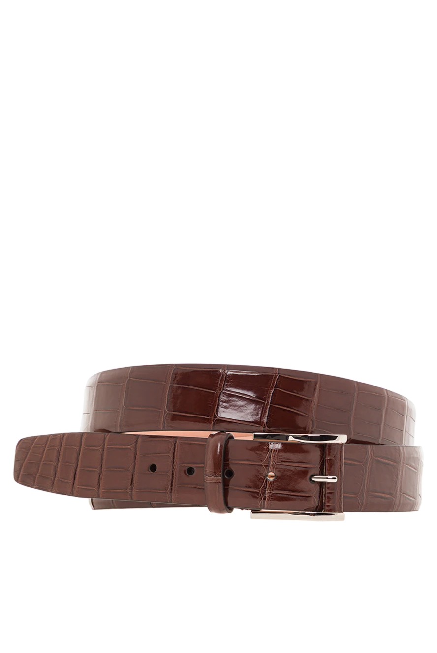 Cesare di Napoli men's brown alligator leather belt 192149 - photo 1