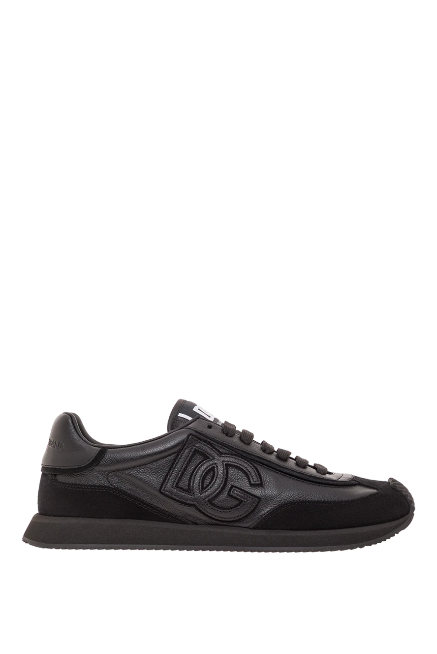 Dolce & Gabbana кросівки dg з амортизуючою підошвою із чорної телячої шкіри 192235 - фото 1