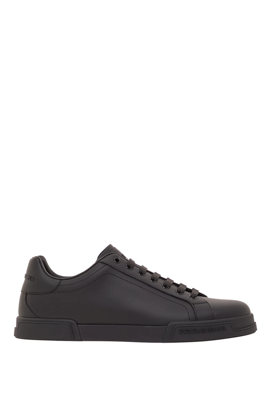 Dolce & Gabbana кроссовки portofino light из черной телячьей кожи 192236 - фото 1