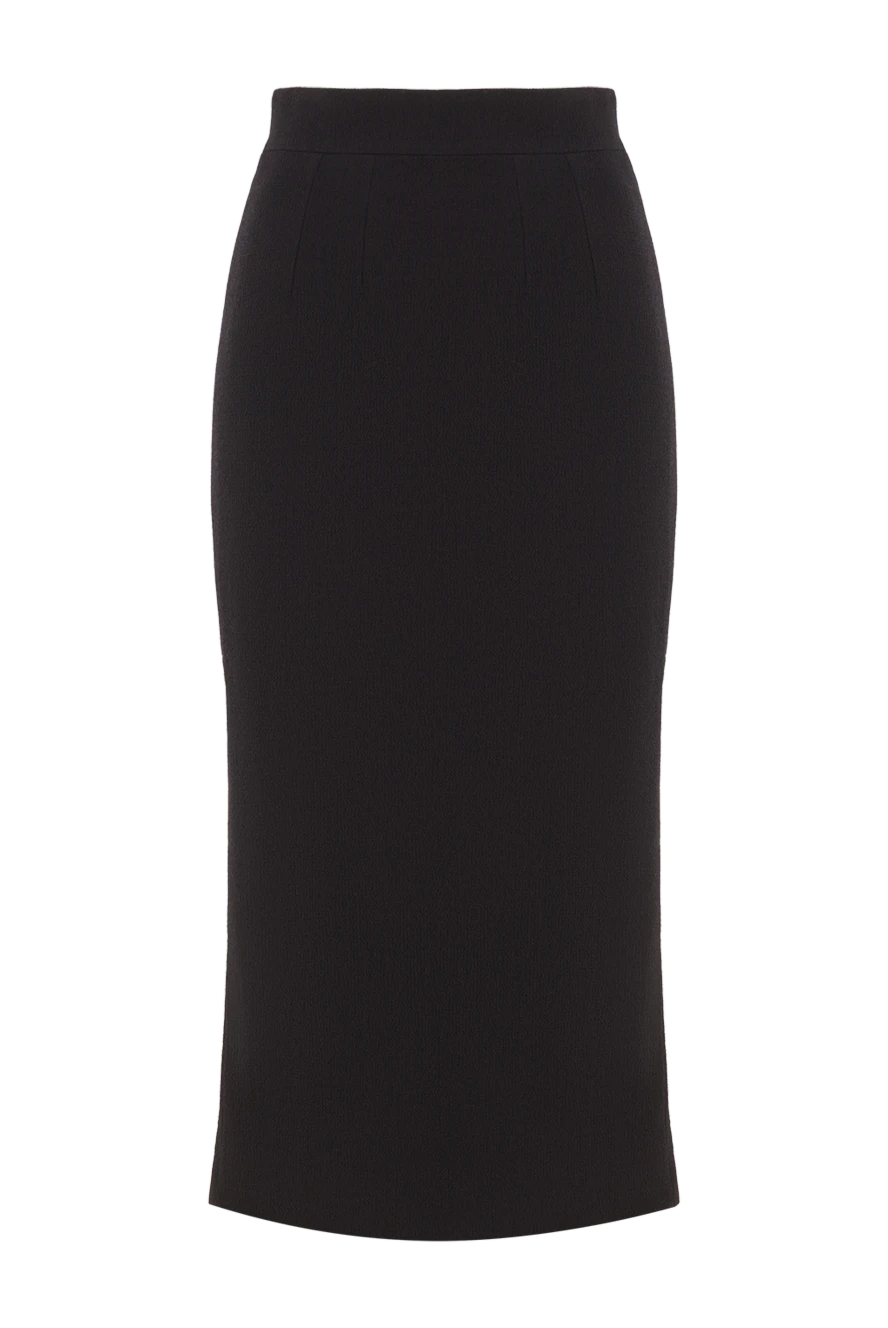 Dolce & Gabbana юбка миди из натуральной шерсти черного цвета 192249 - фото 1