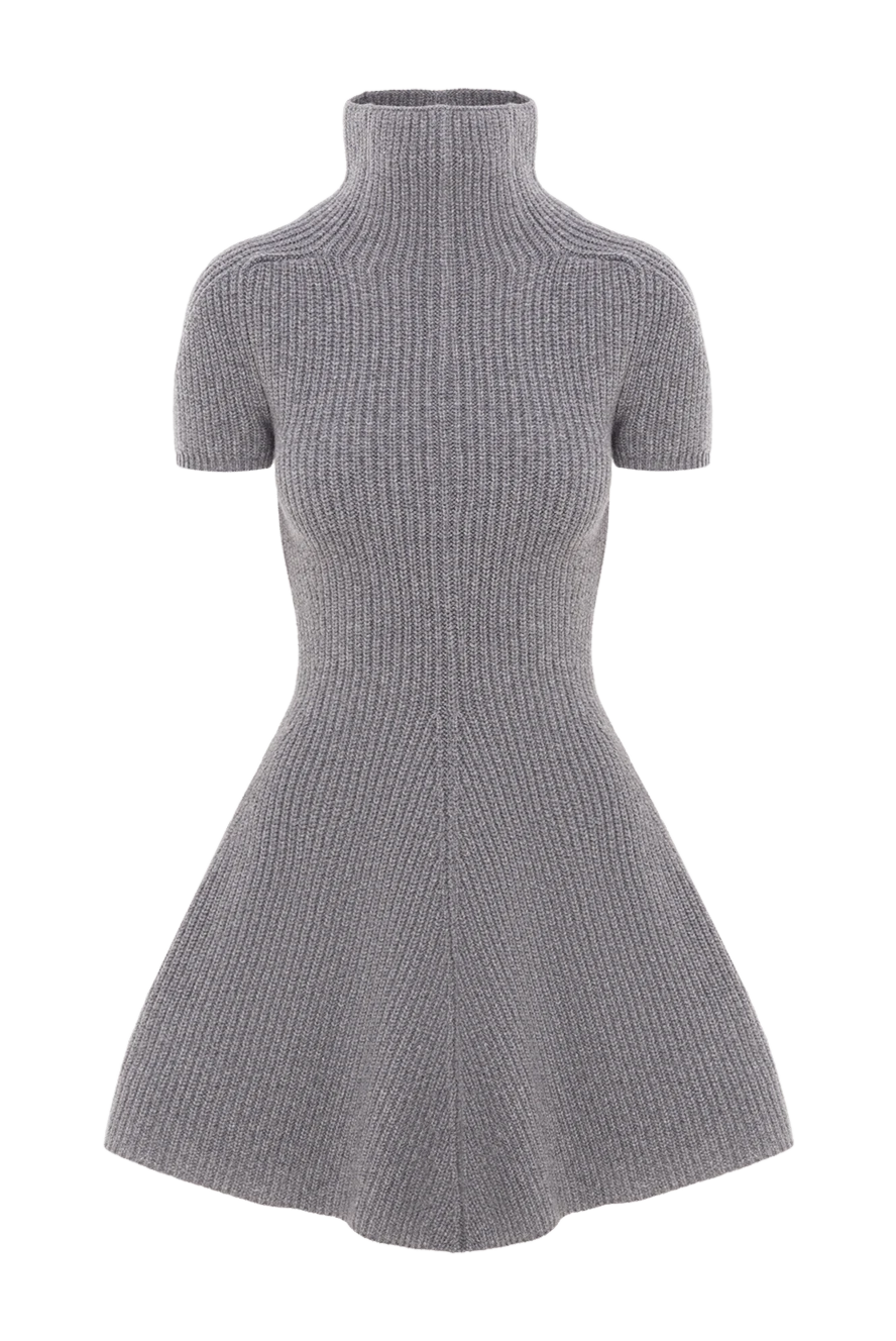 Magda Butrym кашемировое платье с короткими рукавами серого цвета 192282 - фото 1