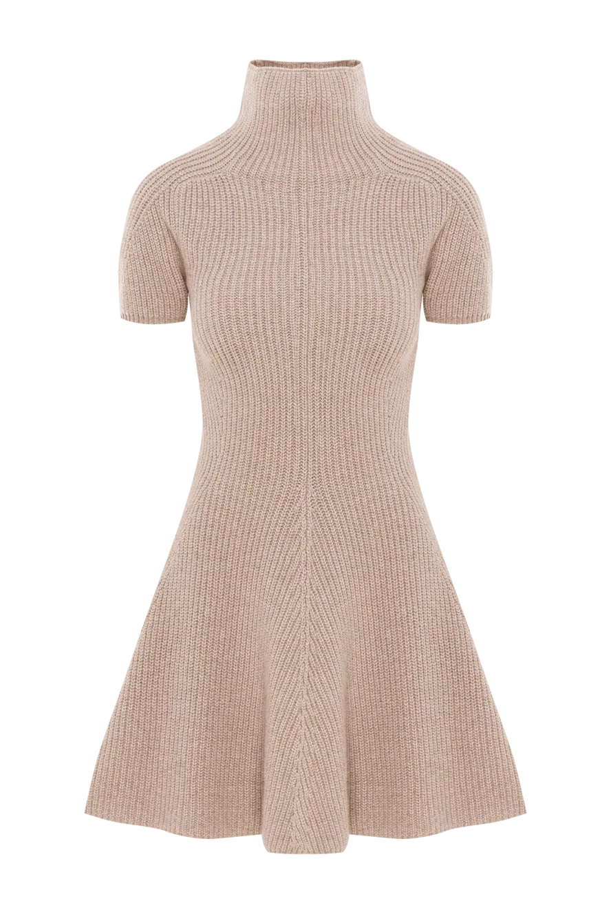 Magda Butrym кашемірова сукня з короткими рукавами бежевого кольору 192283 - фото 1
