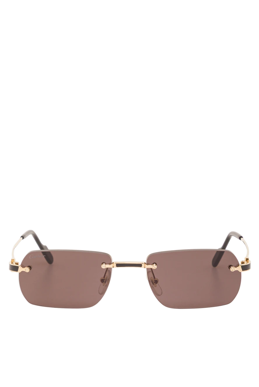 Cartier безободковые очки ct0498s прямоугольной формы с коричневыми линзами 192309 - фото 1