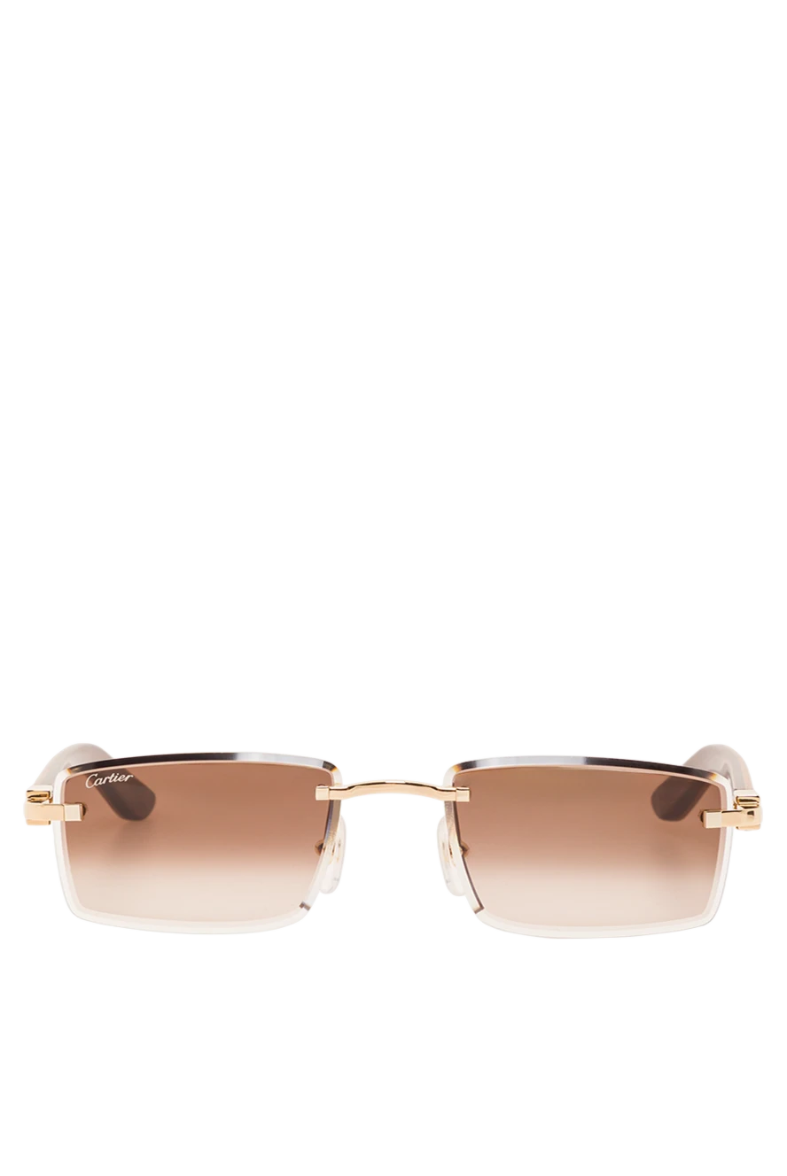 Cartier rectangular sunglasses with natural wood temples 192313 - photo 1