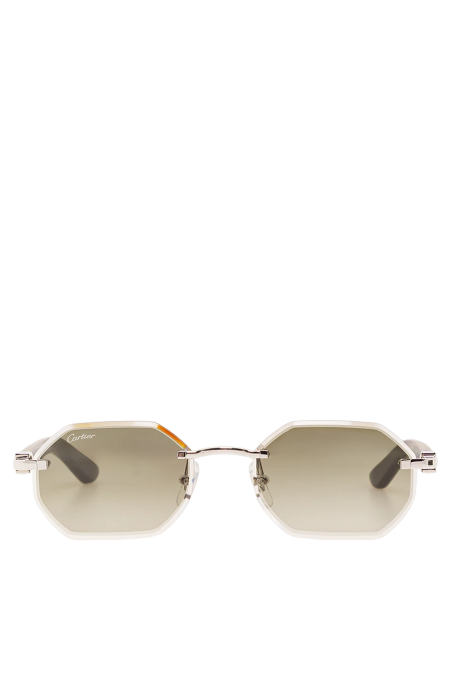 Cartier солнцезащитные очки с оправой из металла и рога 192314 - фото 1