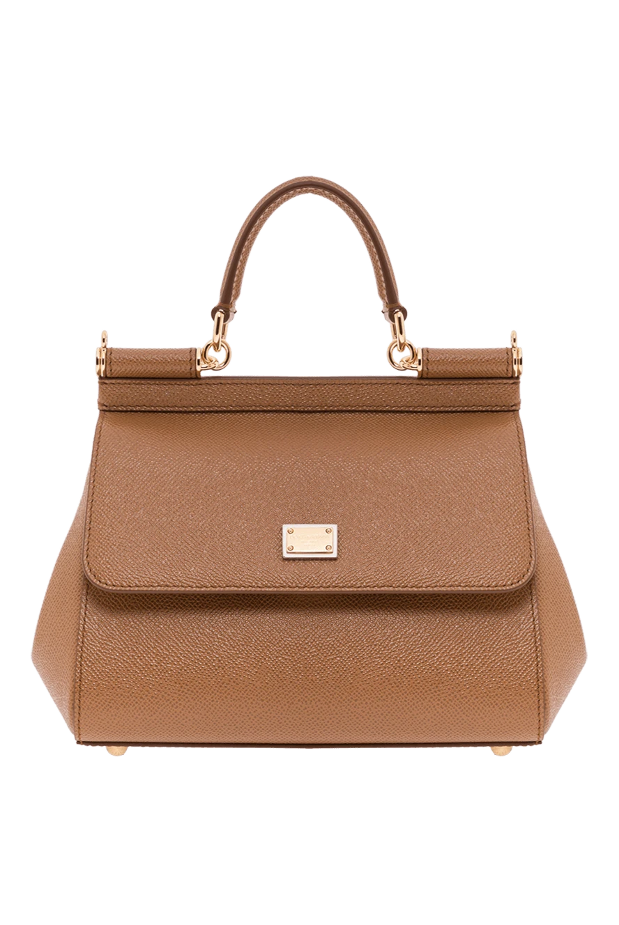 Dolce & Gabbana маленька коричнева сумка sicily з телячої шкіри dauphine 192551 - фото 1
