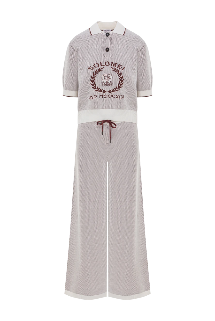 Brunello Cucinelli трикотажний костюм із сорочки-поло та широких штанів 192579 - фото 1