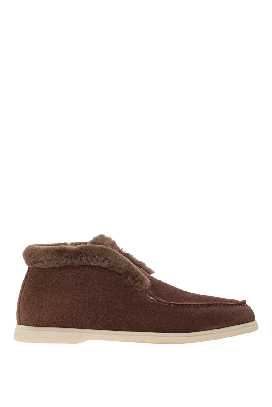 Fleur de Paris brown suede desert boots with fur lining 192583 - photo 1