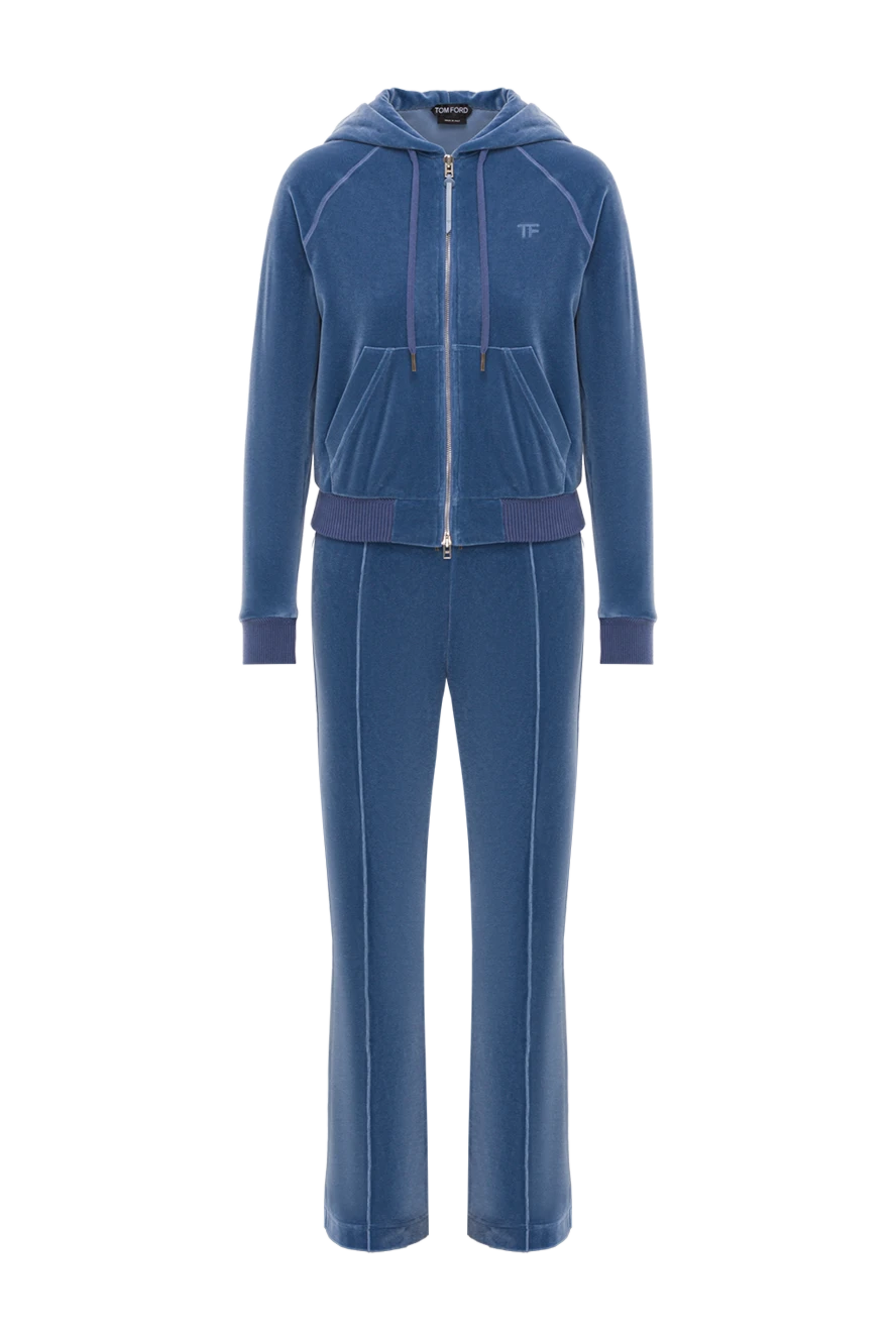 Tom Ford жіночий велюровий спортивний костюм у блакитному кольорі. 192612 - фото 1