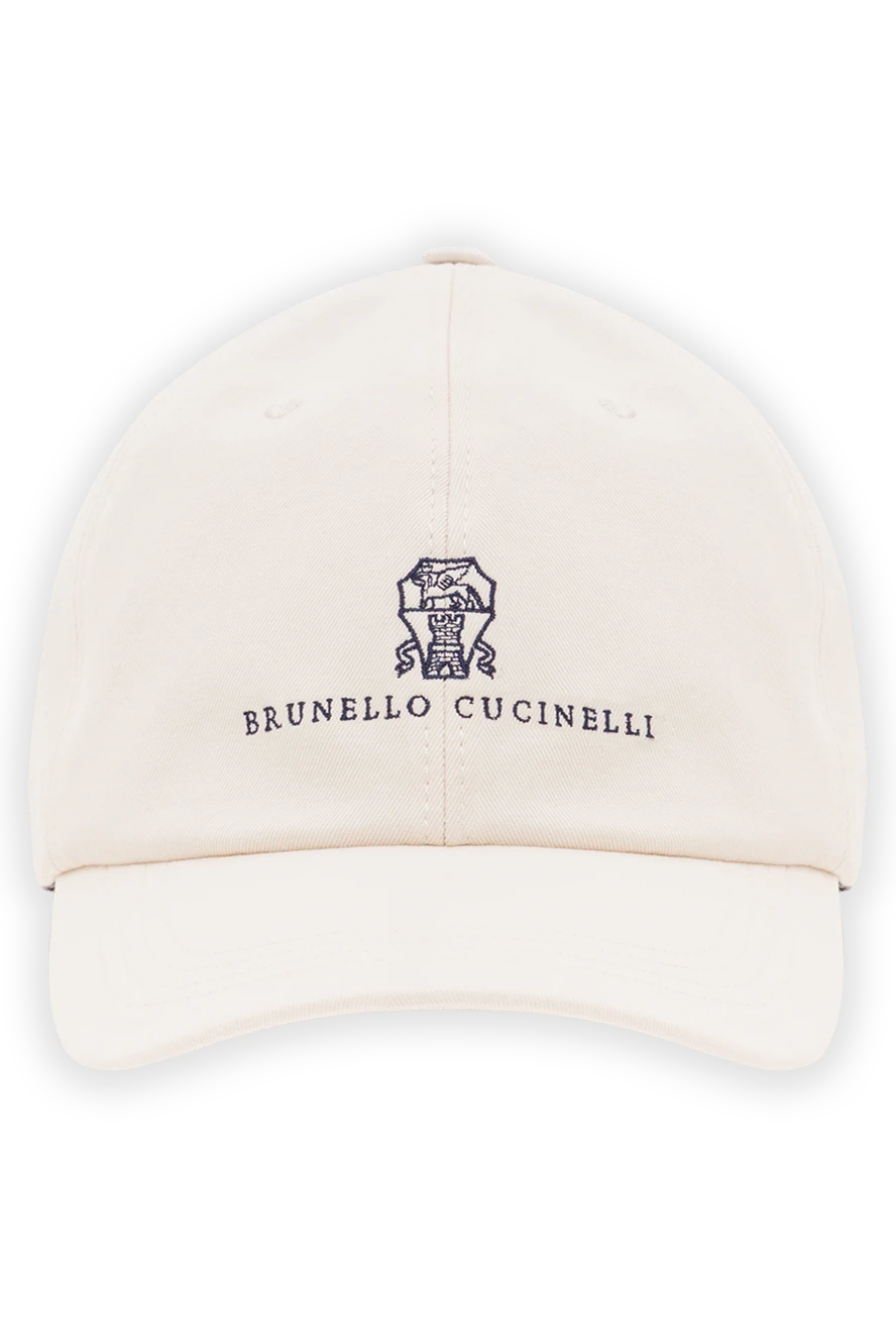Brunello Cucinelli біла чоловіча бейсболка з вишитим логотипом 192638 - фото 1