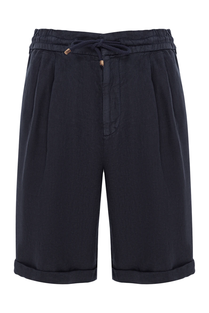 Brunello Cucinelli мужские шорты-бермуды из льна с двойными защипами 192644 - фото 1