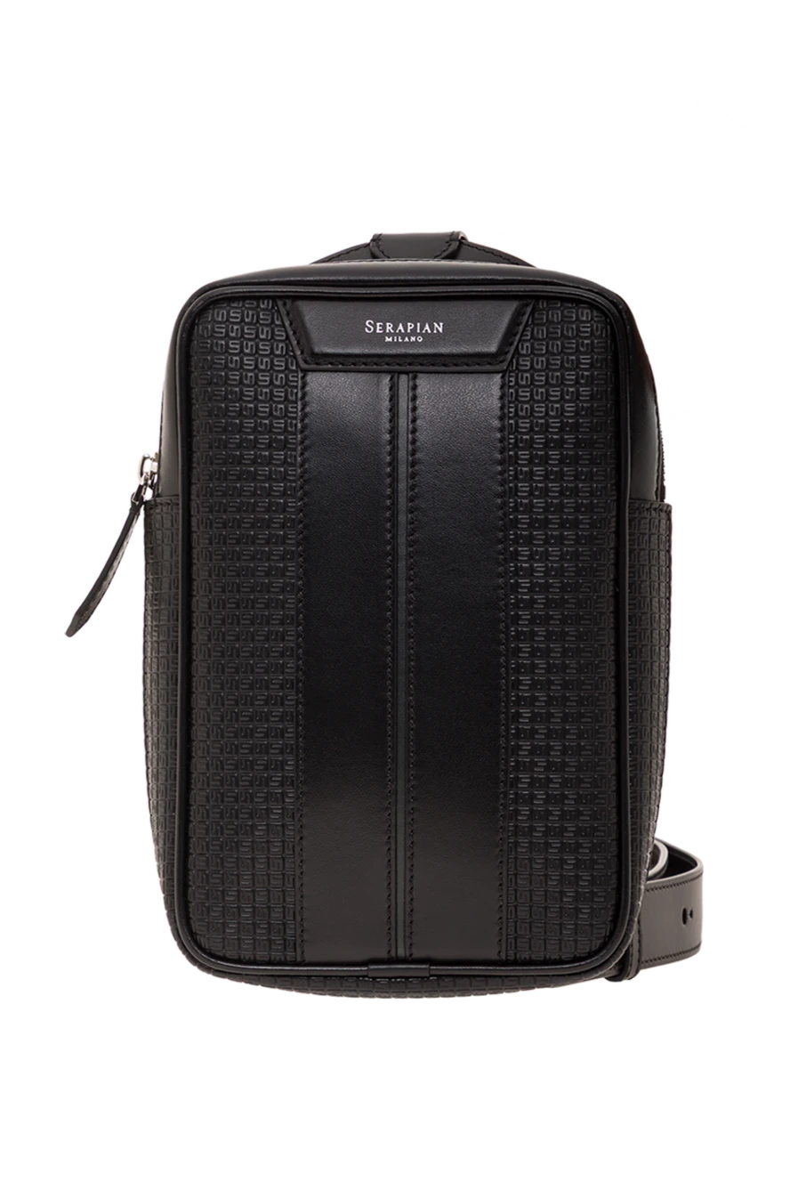 Serapian чоловіча сумка-слінг із матеріалу stepan чорного кольору 192689 - фото 1