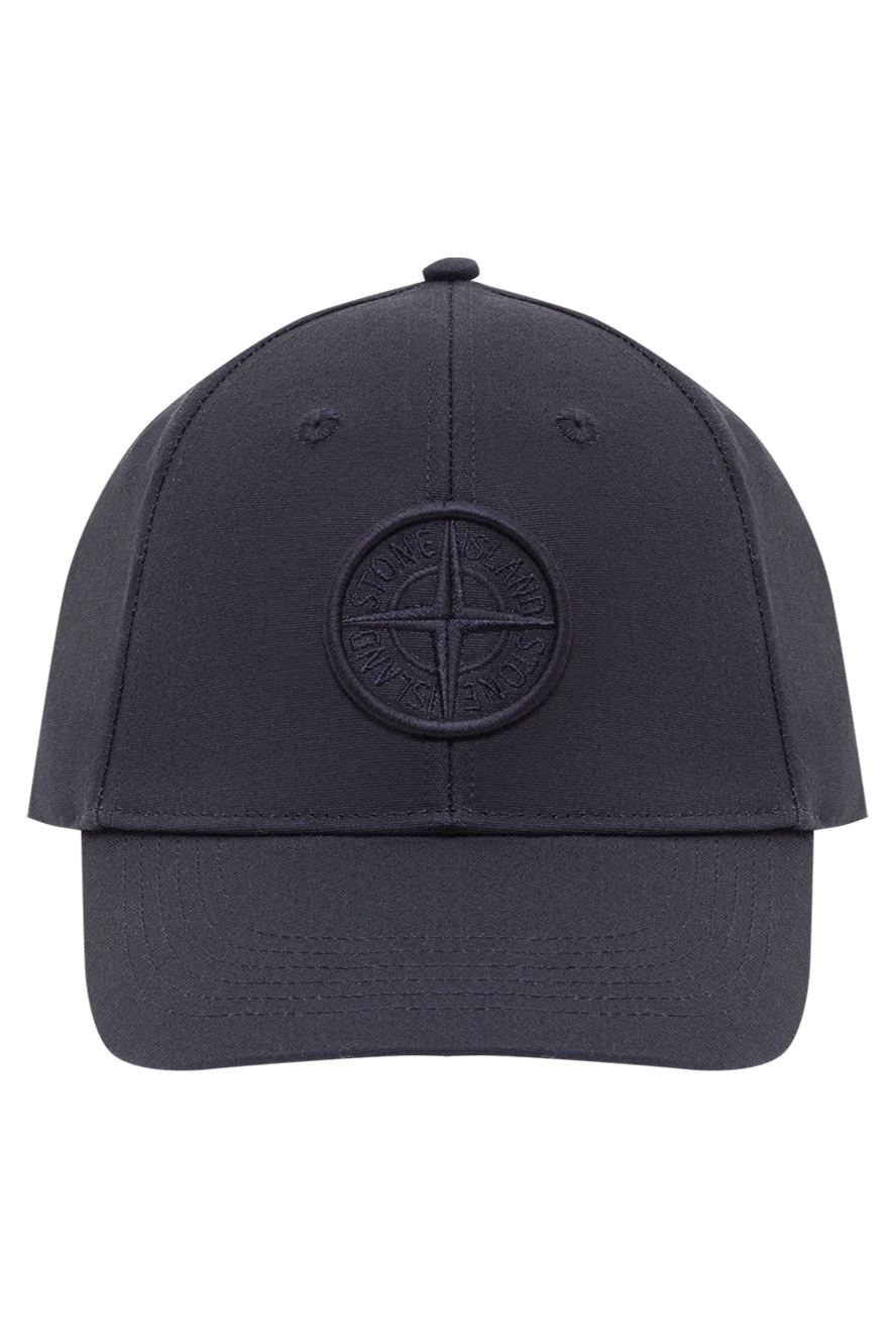 Stone Island бейсболка шестиклінка темно-синя з рельєфною вишивкою compass 192707 - фото 1