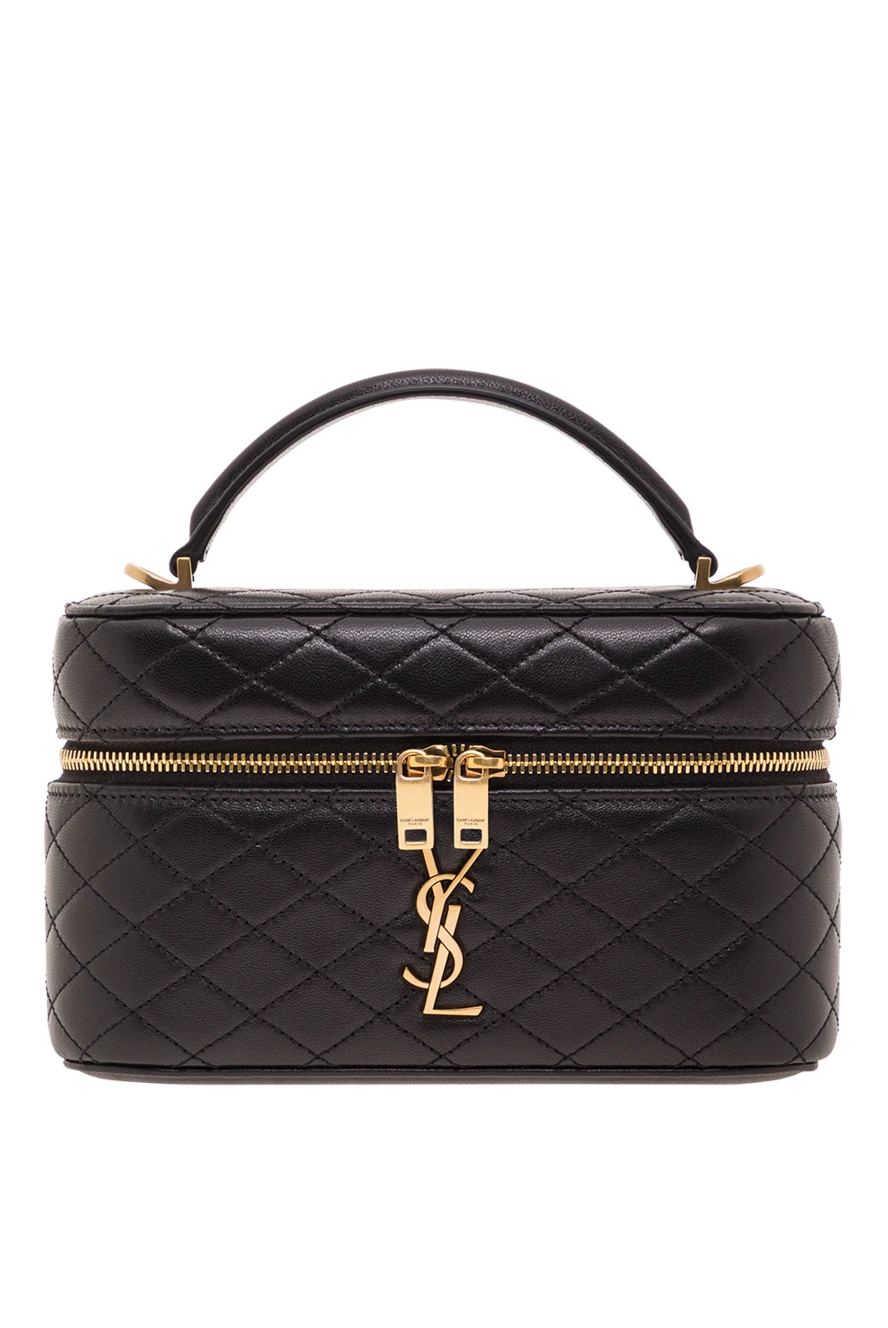 Saint Laurent косметичка gaby прикрашена ромбоподібною стібкою чорна 192793 - фото 1