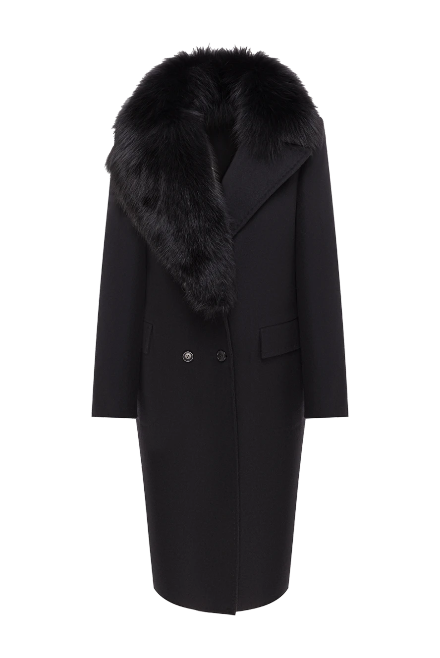 Ermanno Scervino black coat with a detachable fur collar 192798 - photo 1