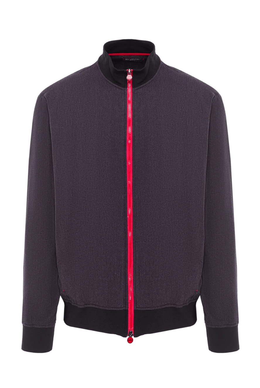 Kiton dark grey men's bomber jacket with red zipper 192807 - photo 1