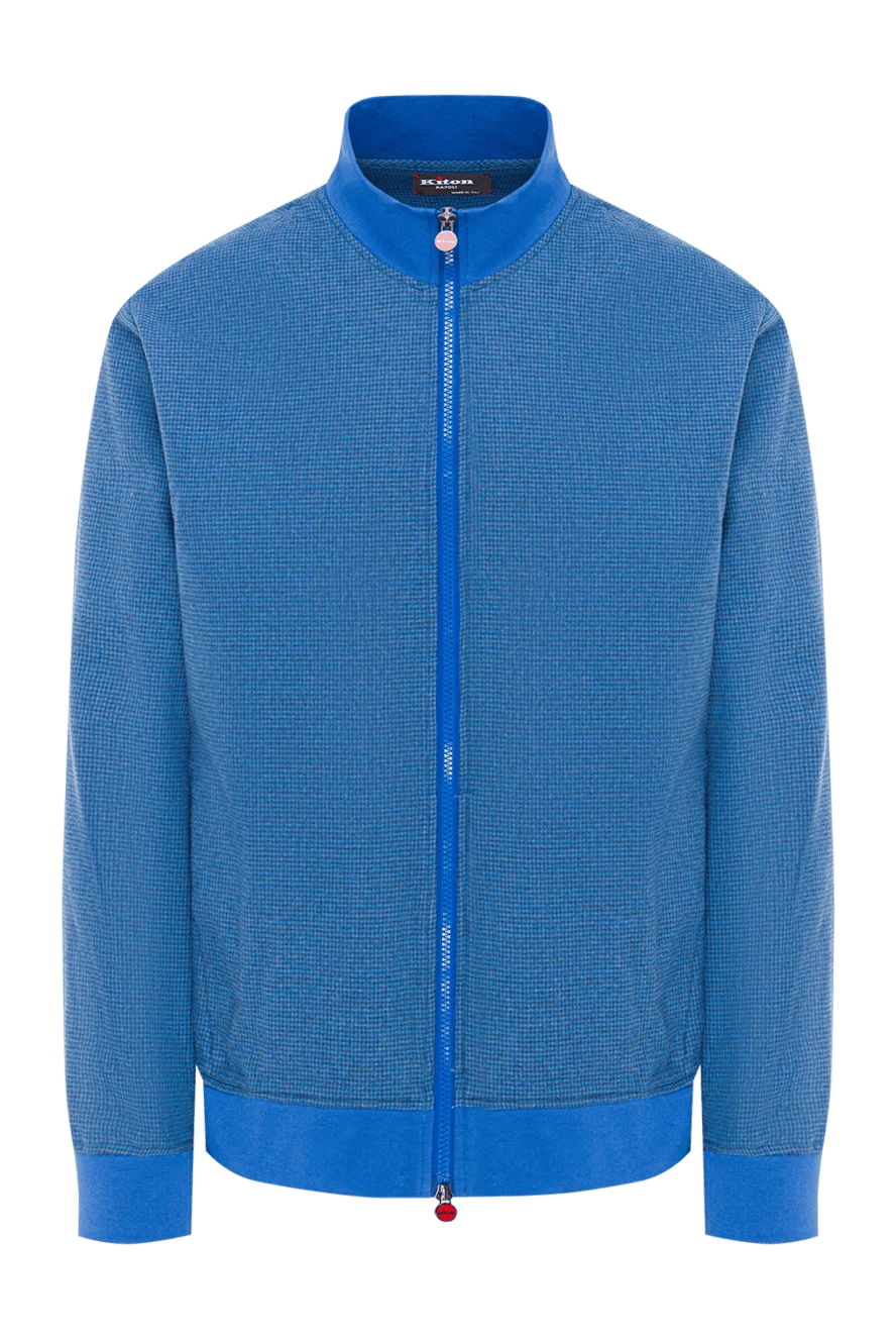 Kiton синя трикотажна куртка на блискавці преміум-класу 192810 - фото 1