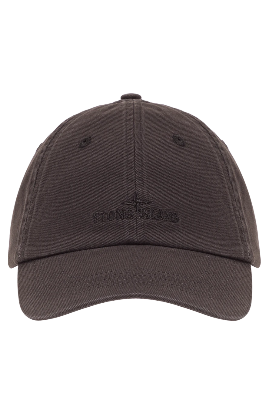 Stone Island чорна чоловіча бейсболка з бавовняного габардину 192878 - фото 1