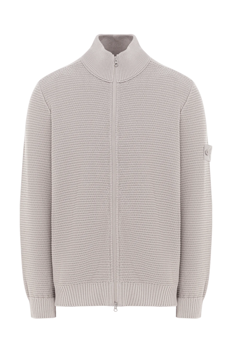 Stone Island свободный кардиган на молнии с карманами серого цвета 192881 - фото 1