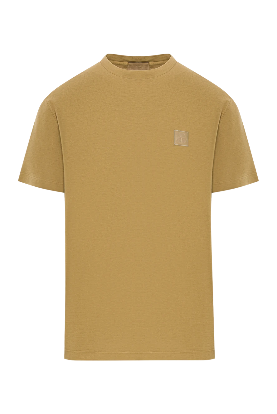 Stone Island мужская хлопковая футболка горчичного цвета 192890 - фото 1