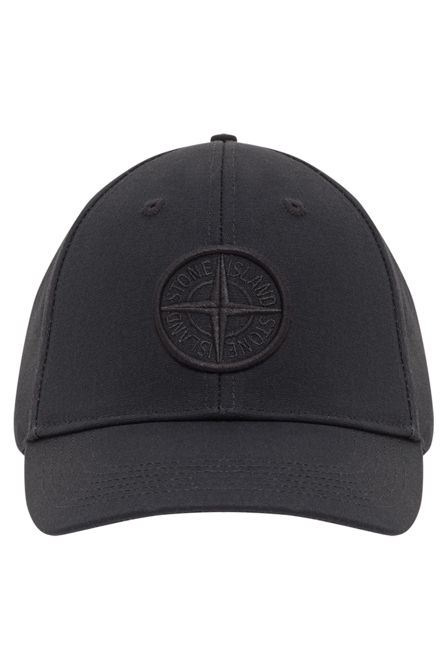 Stone Island black cotton grosgrain baseball cap with raised compass embroidery 192905 - photo 1