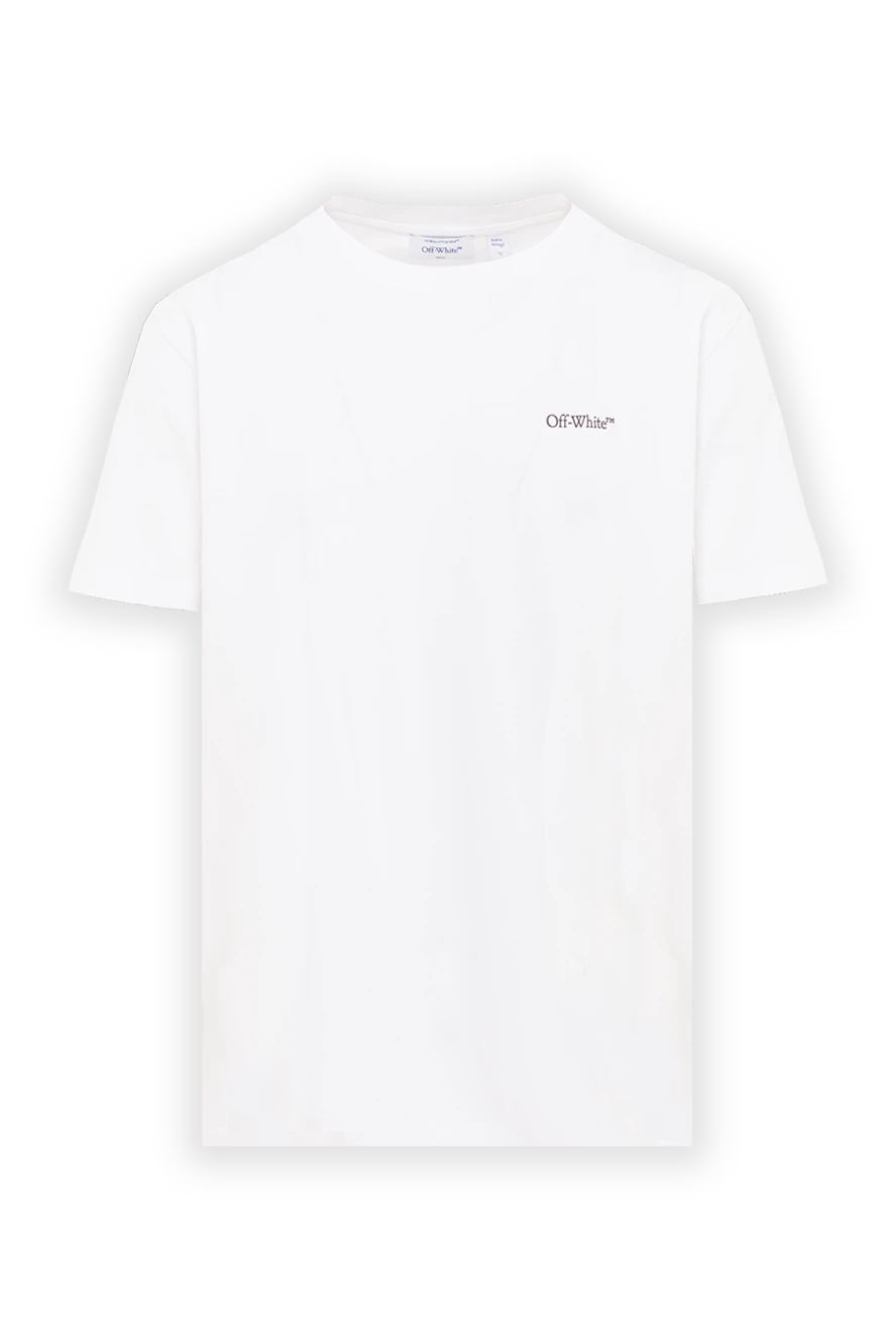Off-White чоловіча біла футболка з бавовняного джерсі з логотипом arrows на спині 192975 - фото 1