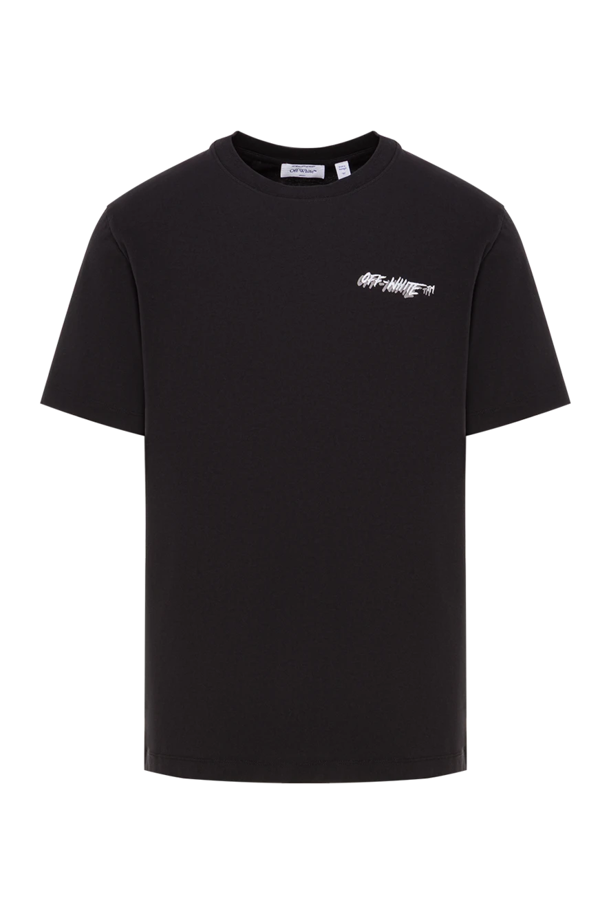 Off-White чоловічі бавовняні футболки з невеликим білим логотипом 192976 - фото 1