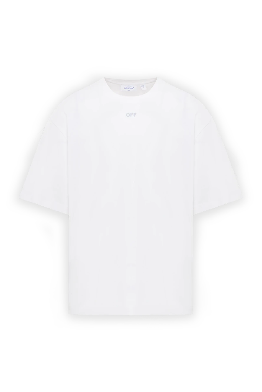 Off-White чоловіча біла футболка у крої oversized з невеликим логотипом off 192987 - фото 1