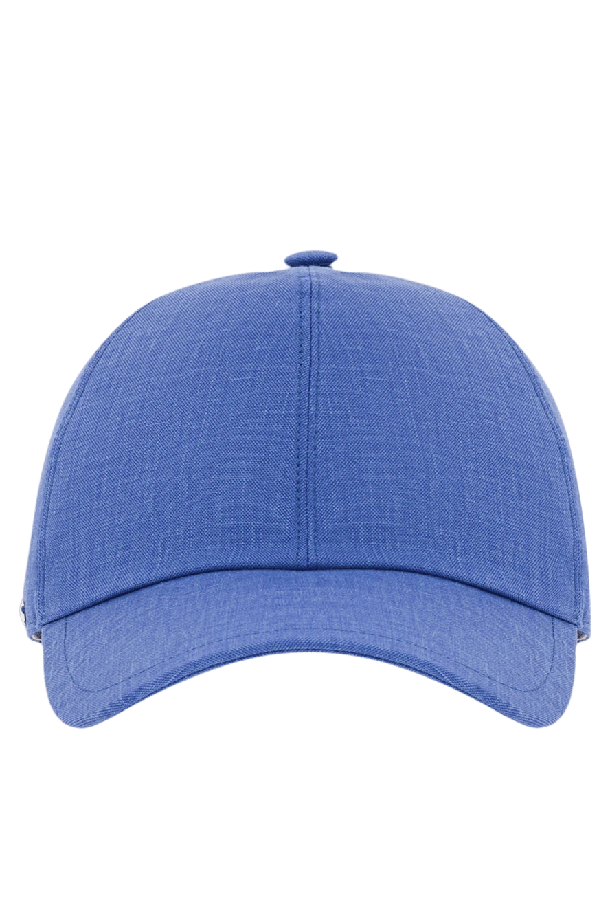 Enrico Mandelli синя чоловіча бейсболка з металевою пластиною з гравіюванням 193160 - фото 1