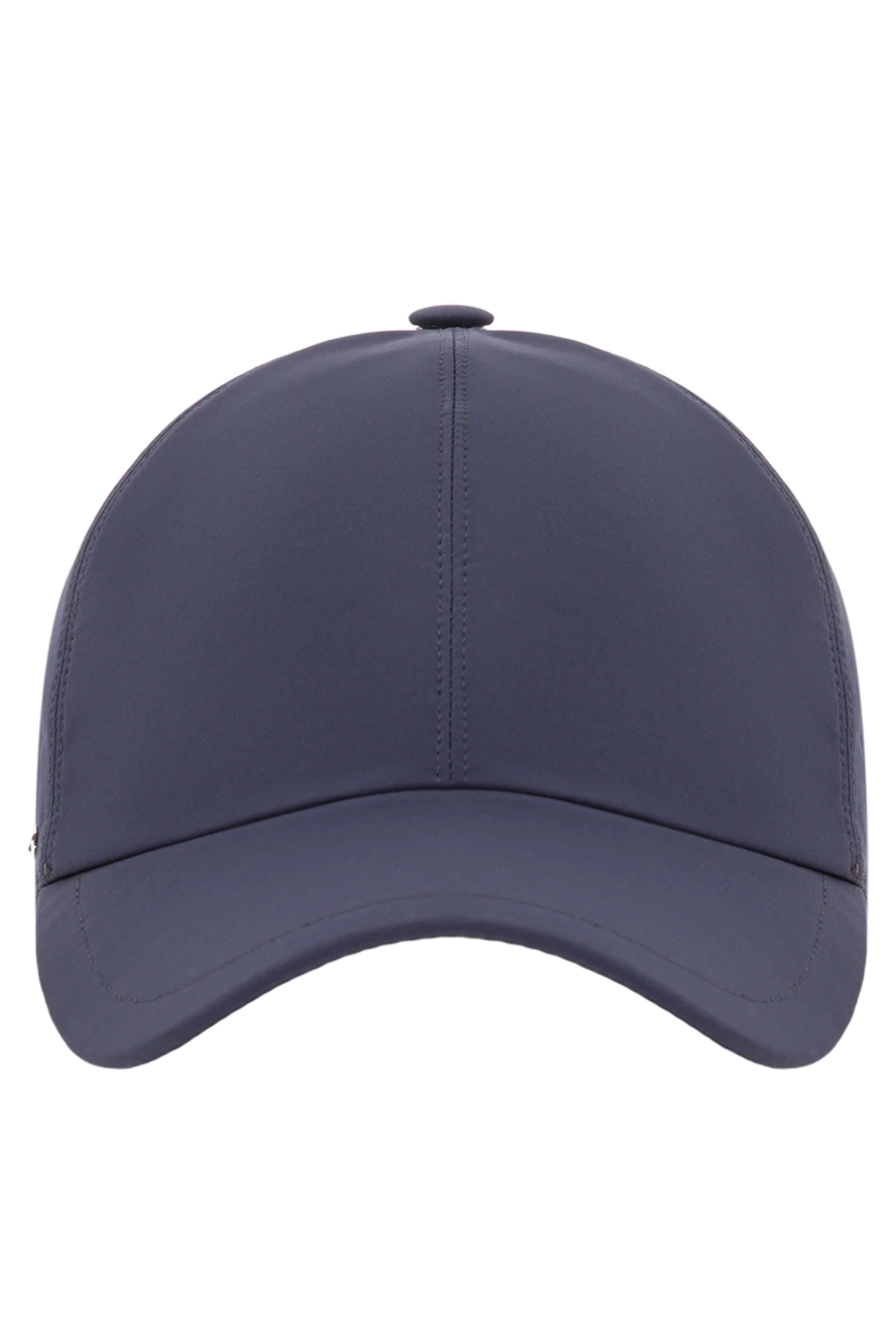 Enrico Mandelli men's dark blue cashmere baseball cap with logo 193161 - photo 1