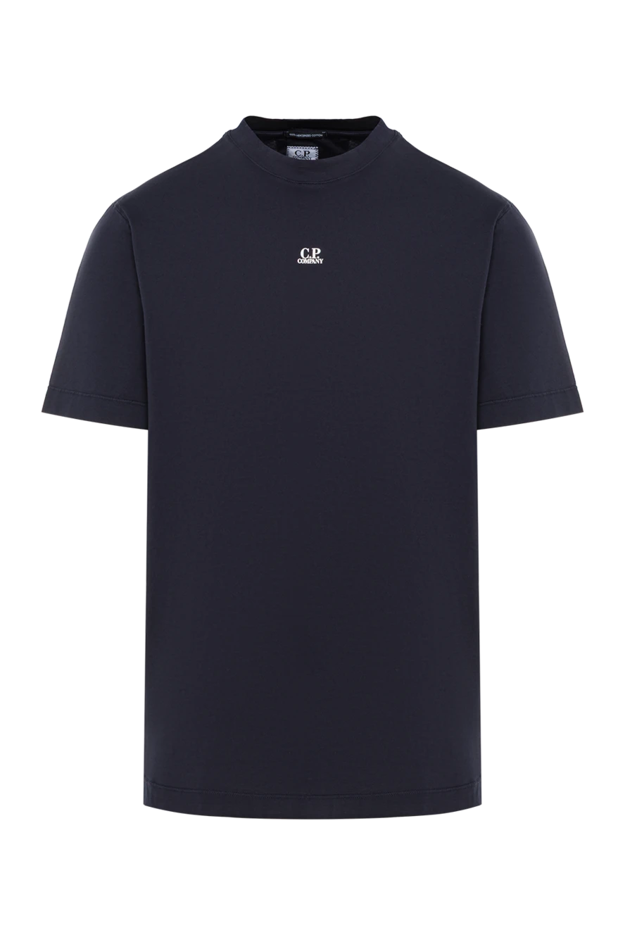 C.P.Company футболка черная с логотипом на груди из хлопкового джерси 193360 - фото 1