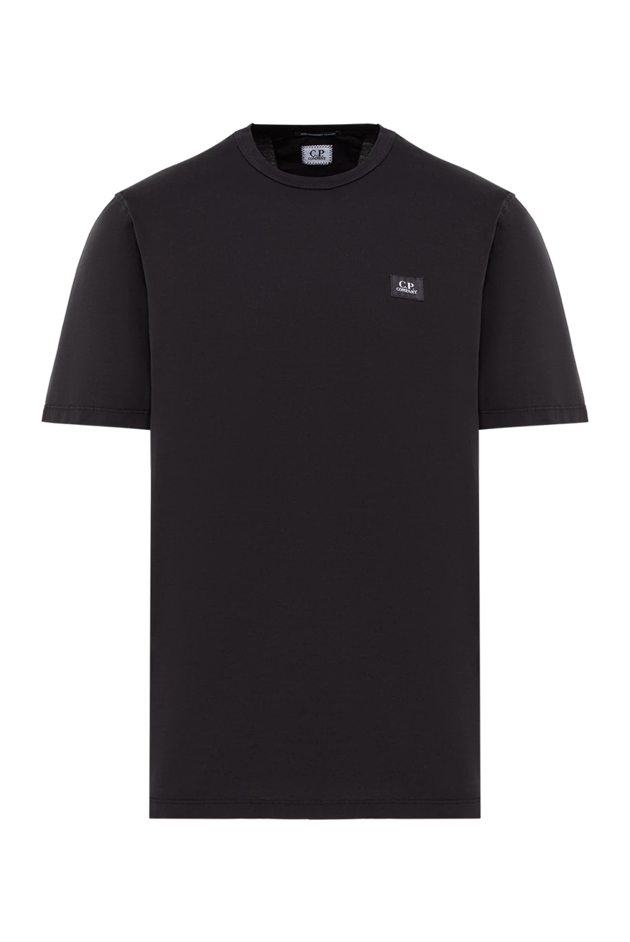 C.P.Company чоловіча чорна футболка з нашивкою-логотипом на грудях зі 100% бавовни 193362 - фото 1