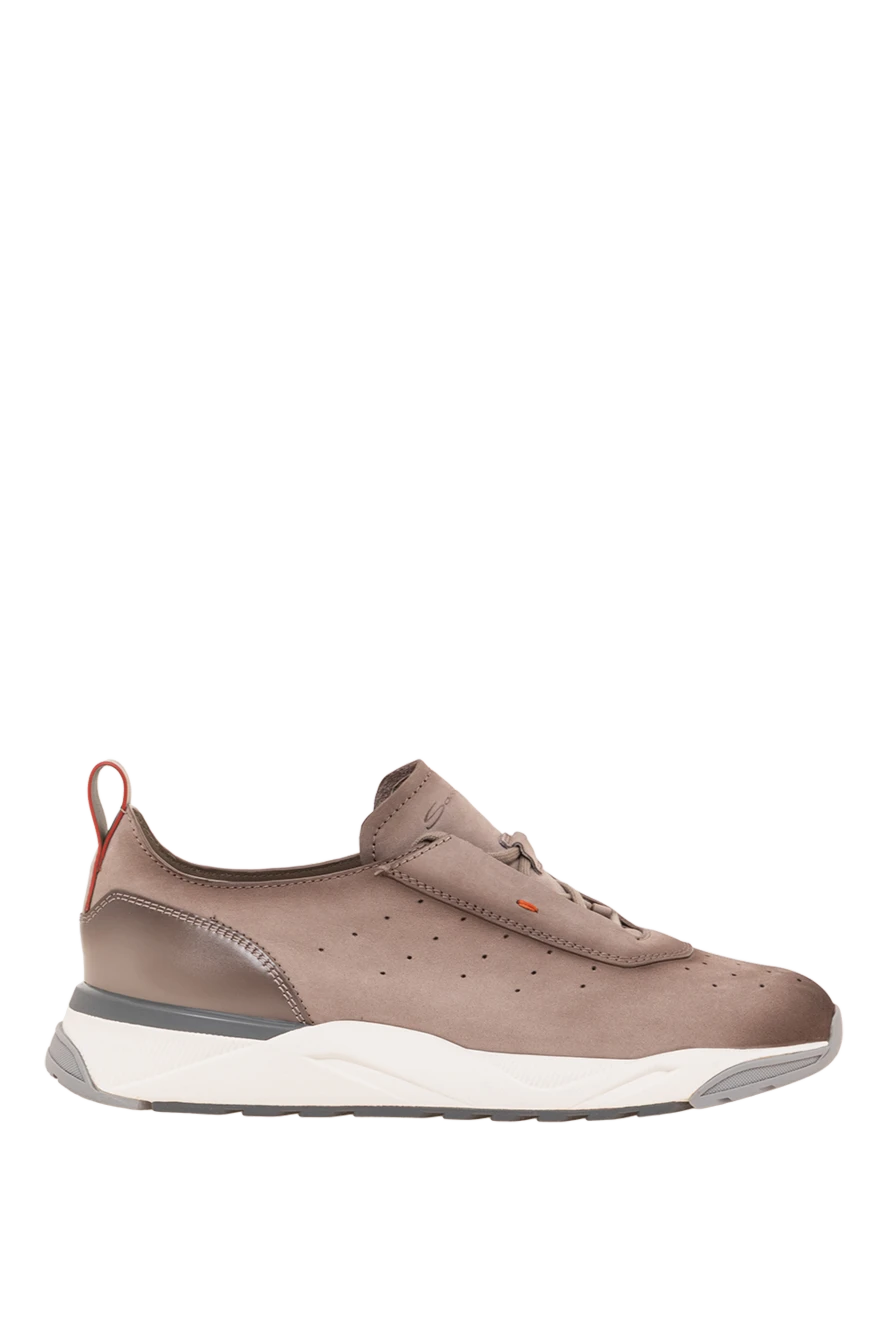 Santoni men's innova sneakers in beige made of high-quality nubuck 193524 - photo 1