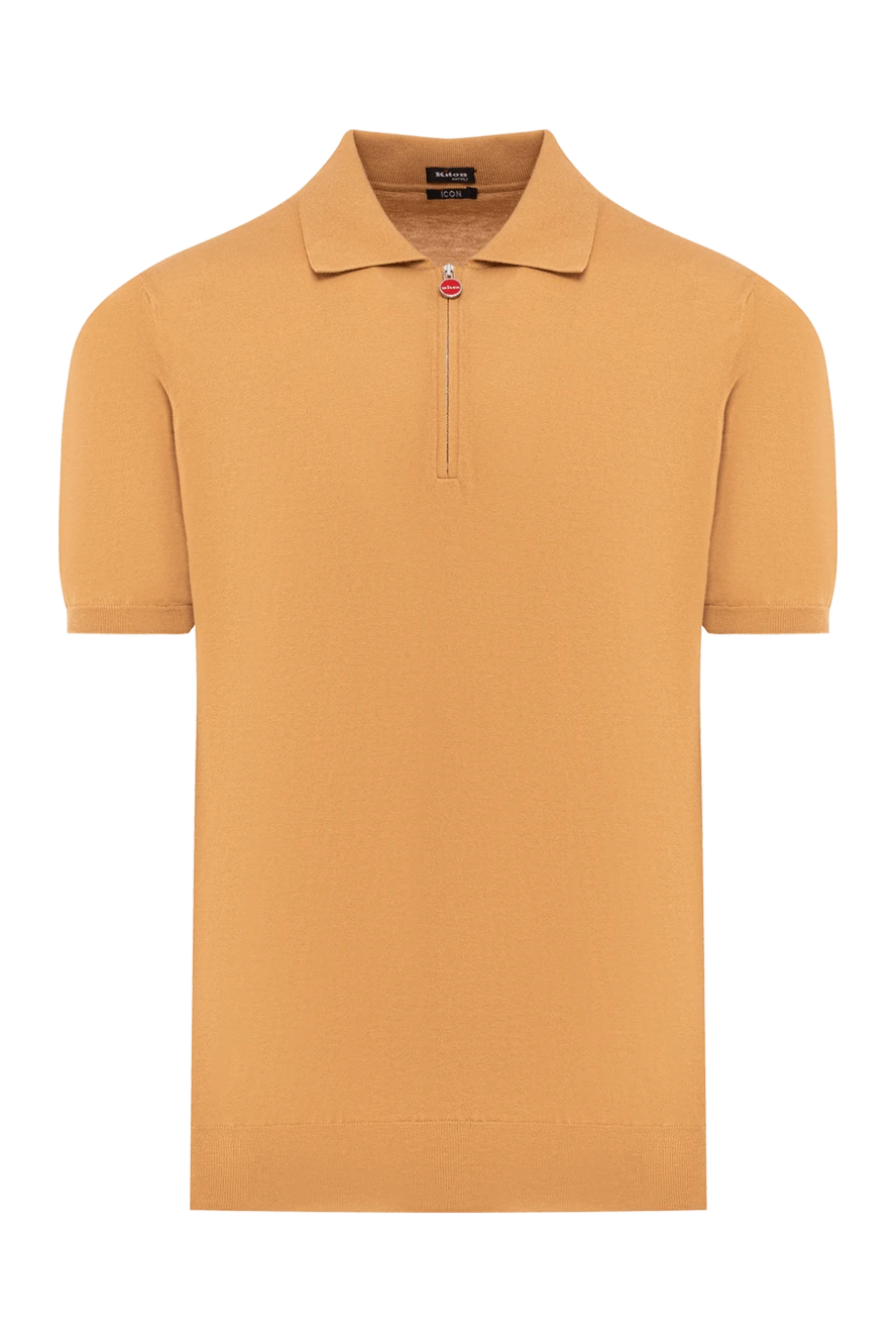 Kiton чоловіче трикотажне поло в гірчичному кольорі на блискавці 193540 - фото 1