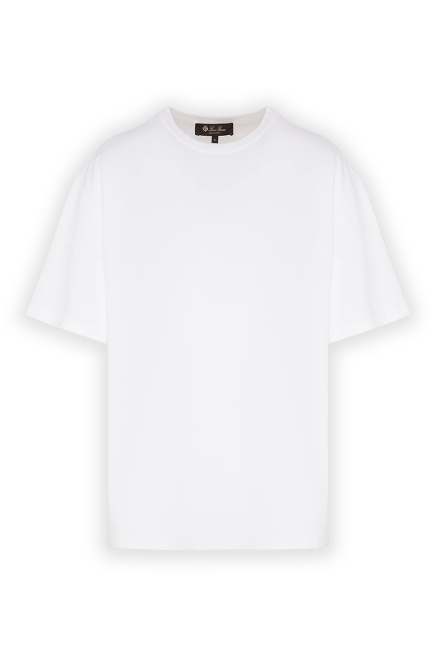 Loro Piana базовая белая хлопковая футболка прямого кроя с круглым вырезом 193645 - фото 1