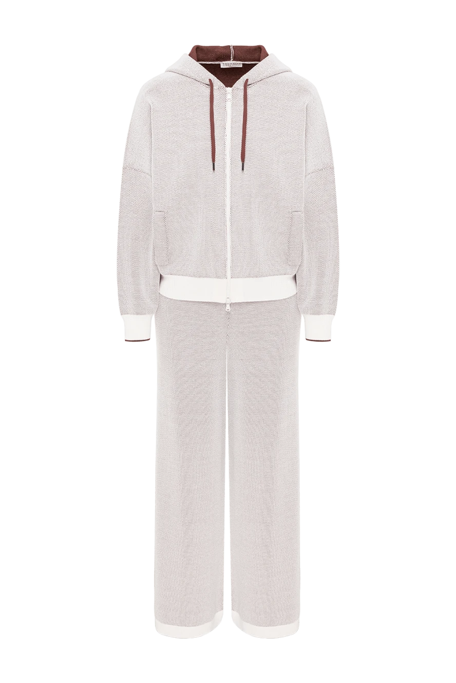Brunello Cucinelli women's knitted tracksuit in milky beige 193653 - photo 1
