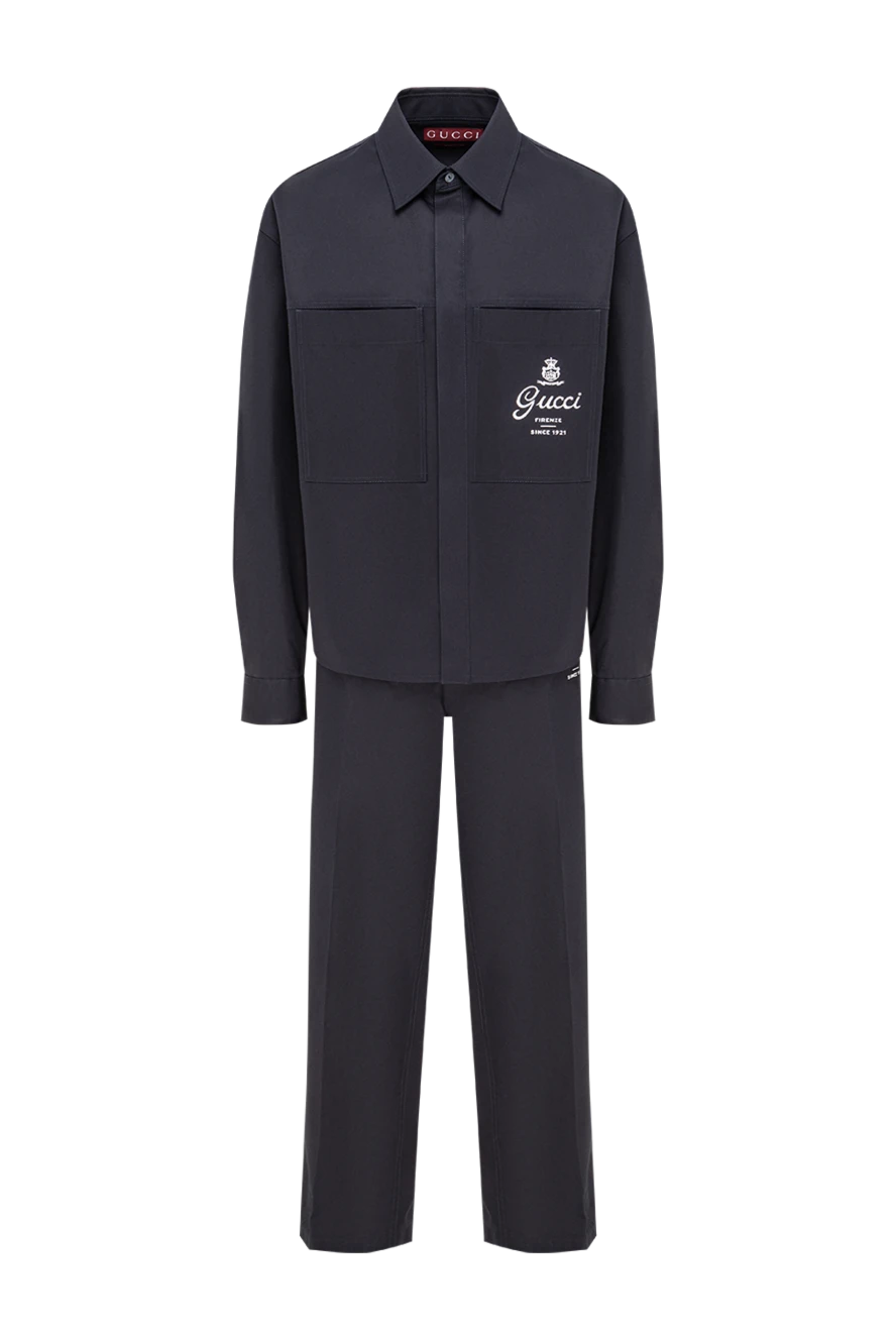 Gucci чоловічий темно-синій костюм для прогулянки в стилі workwear 193687 - фото 1