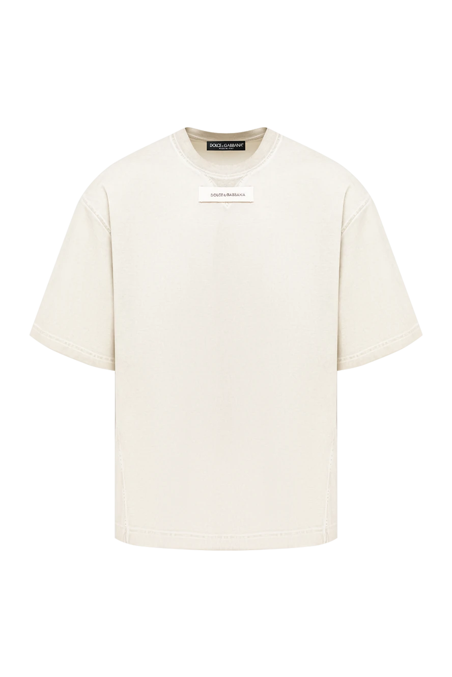 Dolce & Gabbana men's oversized ivory cotton t-shirt 193711 - photo 1