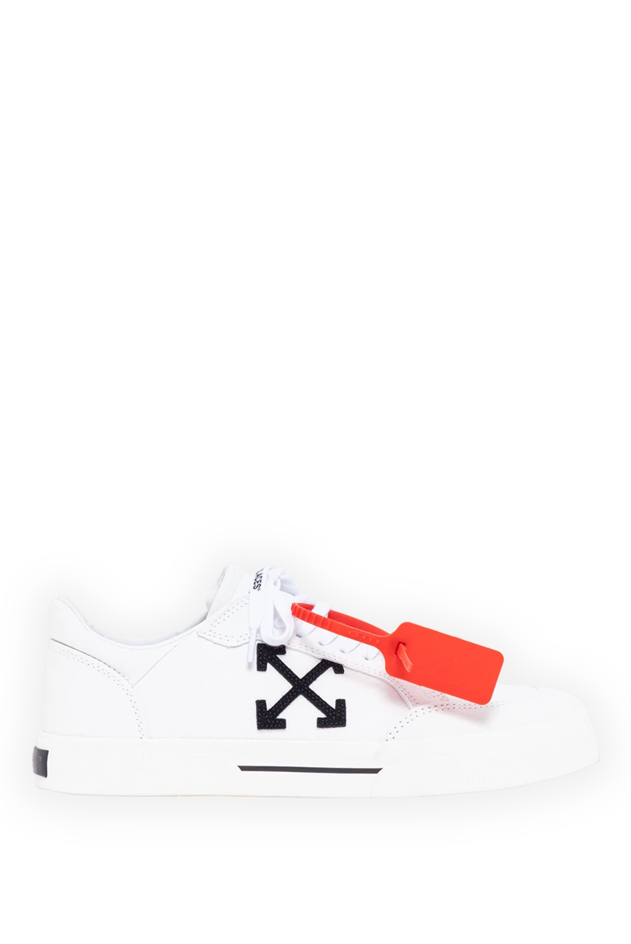 Off-White низкие кроссовки vulcanized белого цвета с фирменными элементами 193720 - фото 1