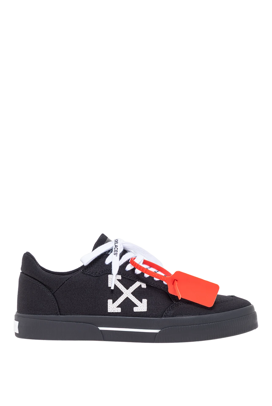 Off-White низкие кроссовки vulcanized черного цвета с фирменными элементами 193721 - фото 1