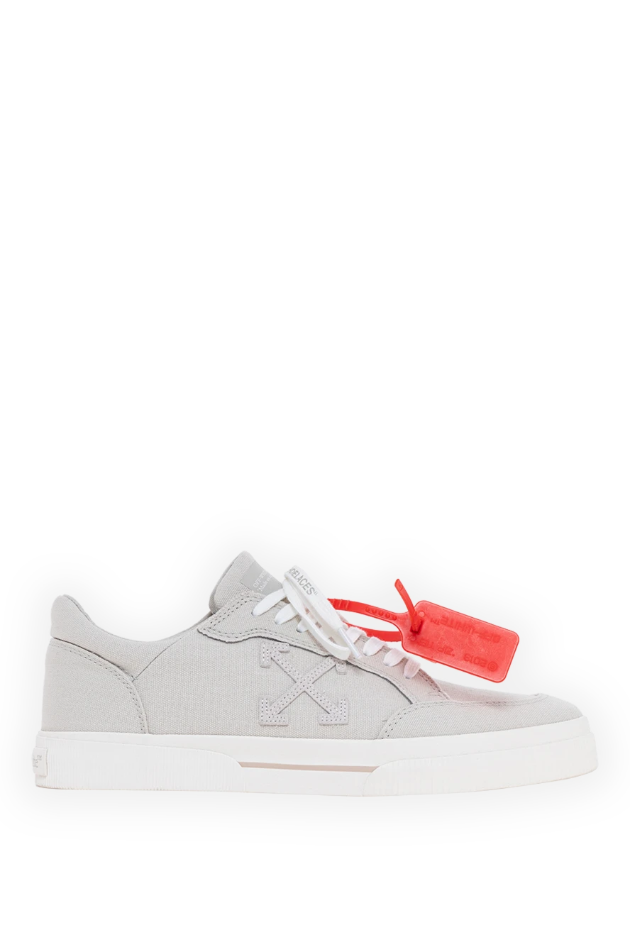 Off-White низькі кросівки vulcanized зі шкіри світло-сірого кольору 193723 - фото 1