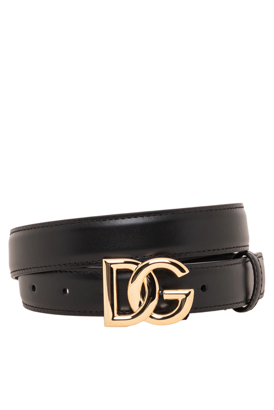 Dolce & Gabbana черный женский ремень из телячьей кожи с логотипом dg 193746 - фото 1