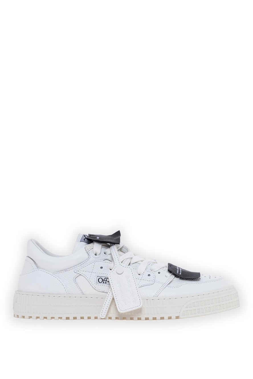 Off-White кросівки 3.0 court low top зі шкіри та бавовни білого кольору 193813 - фото 1