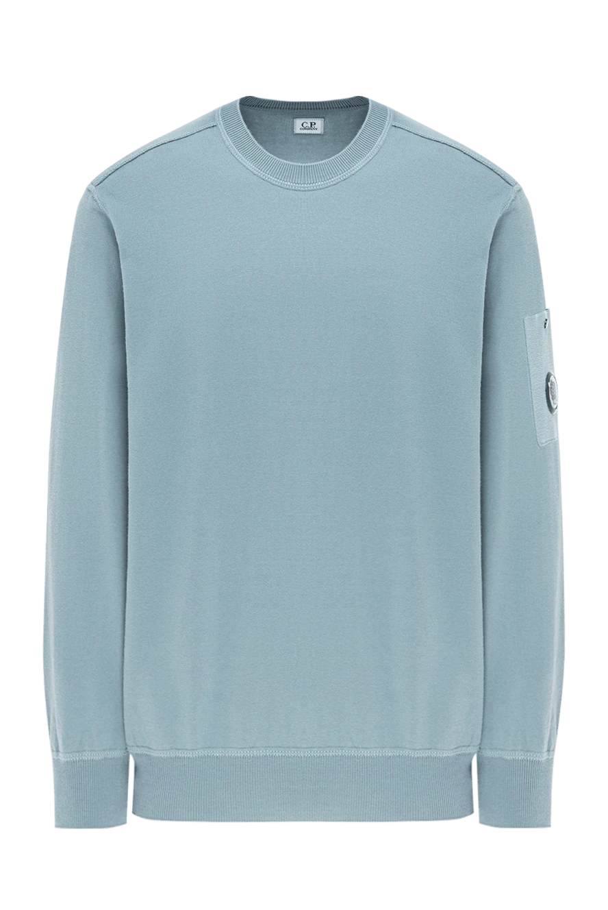 C.P. Company men's blue cotton sweatshirt with a pocket on the sleeve 193847 - photo 1