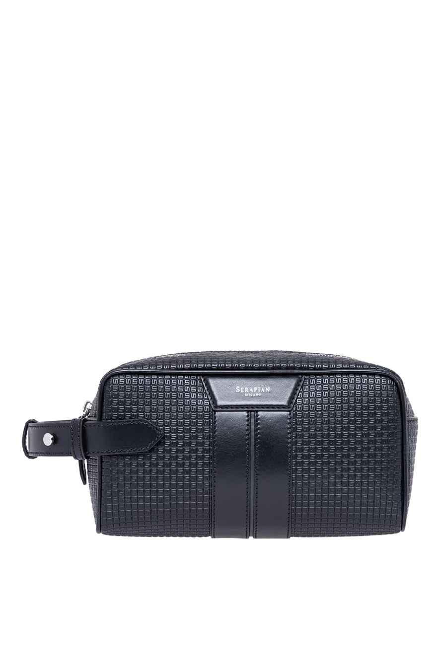 Serapian men's vanity bag made from stepan branded canvas in black 193891 - photo 1
